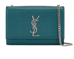 Small Kate Crossbody, Leather, Green, 449390, DB, 3*
